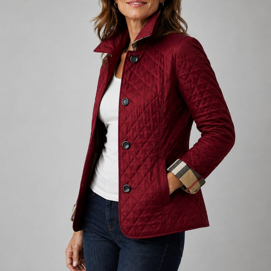 The Courtenay Quilted Jacket in Burgundy