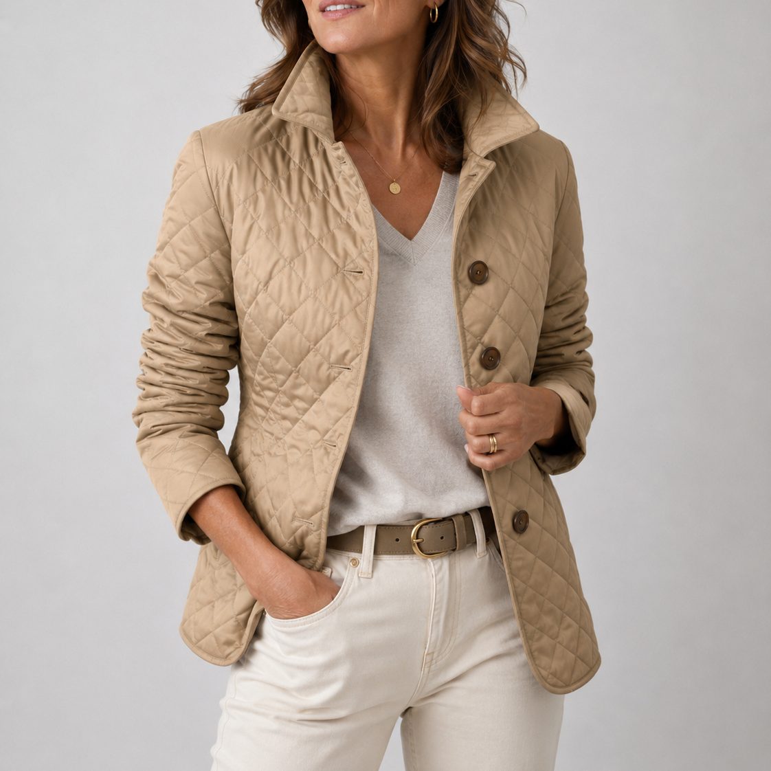 The Courtenay Quilted Jacket in Camel